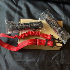 New 3 Pack Red and Black Dog Leash for Safe Vehicle Rides and Outdoors
